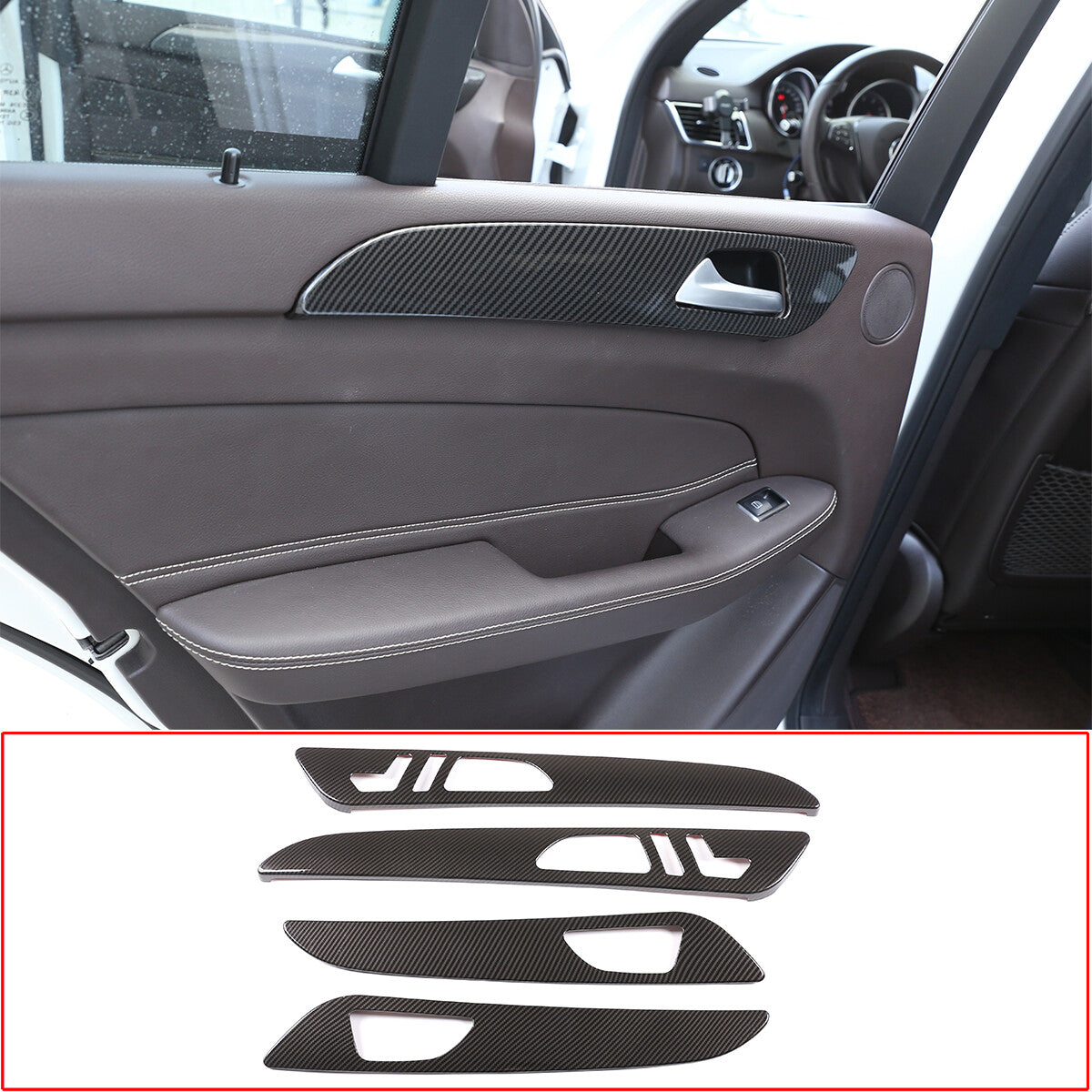 Carbon fiber ABS interior door panel trim suitable for GL, GLE, GLS, ML, W166 (2013-2019) n