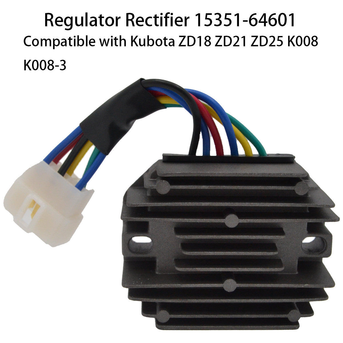 Regulator/rectifier 15351-64601, compatible with Kubota ZD18, ZD21, ZD25, K008 Q