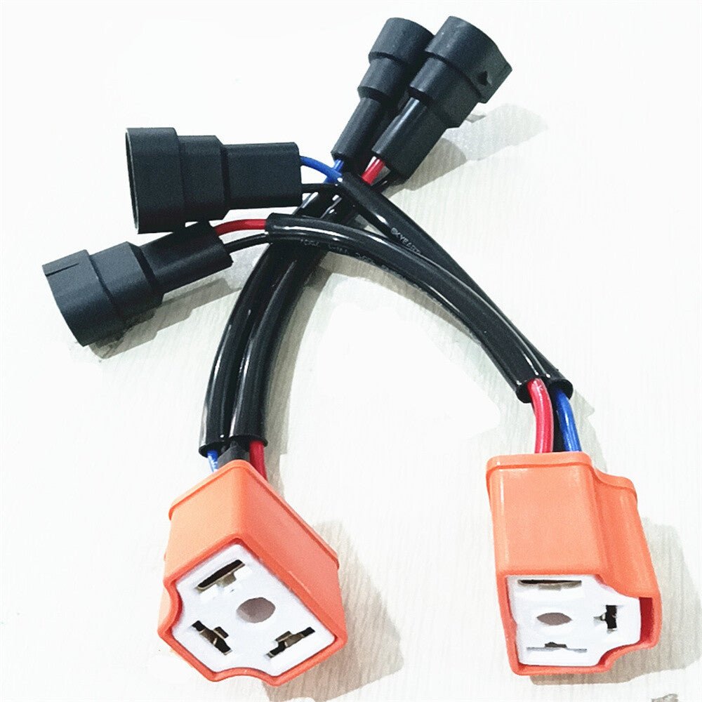 2PCS New 100w 9006 /9005 to H4 Headlight Bulb Conversion Sockets Harness Replace Q