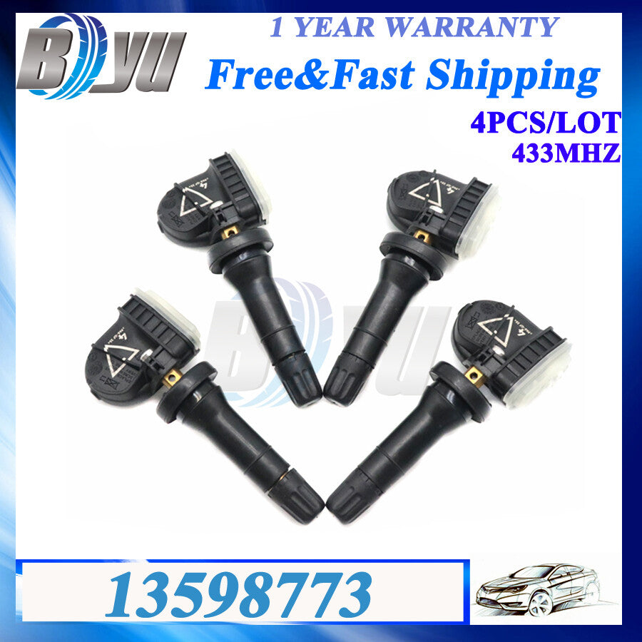 New 13598773 433MHz Set of (4) TIRE PRESSURE SENSOR TPMS for GM for Buick for Chevy for GMC