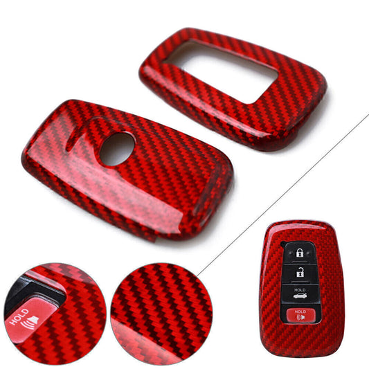 Fit for Toyota for Camry C-HR for Corolla Prius RAV4 Key Fob Case Shell Cover Carbon Fiber