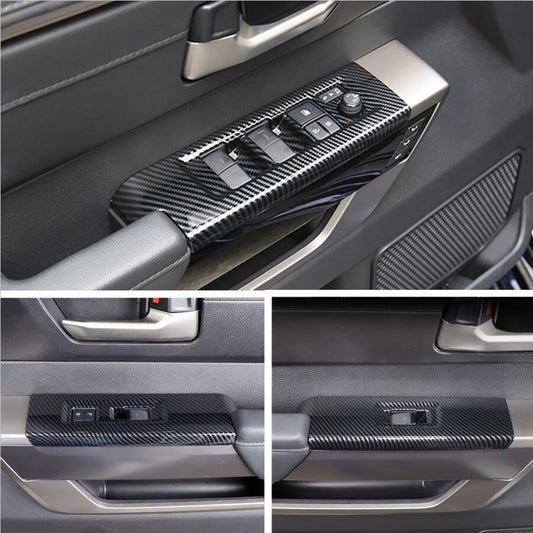 Carbon fiber window switch panel cover trim suitable for Toyota Sequoia 2023 2024