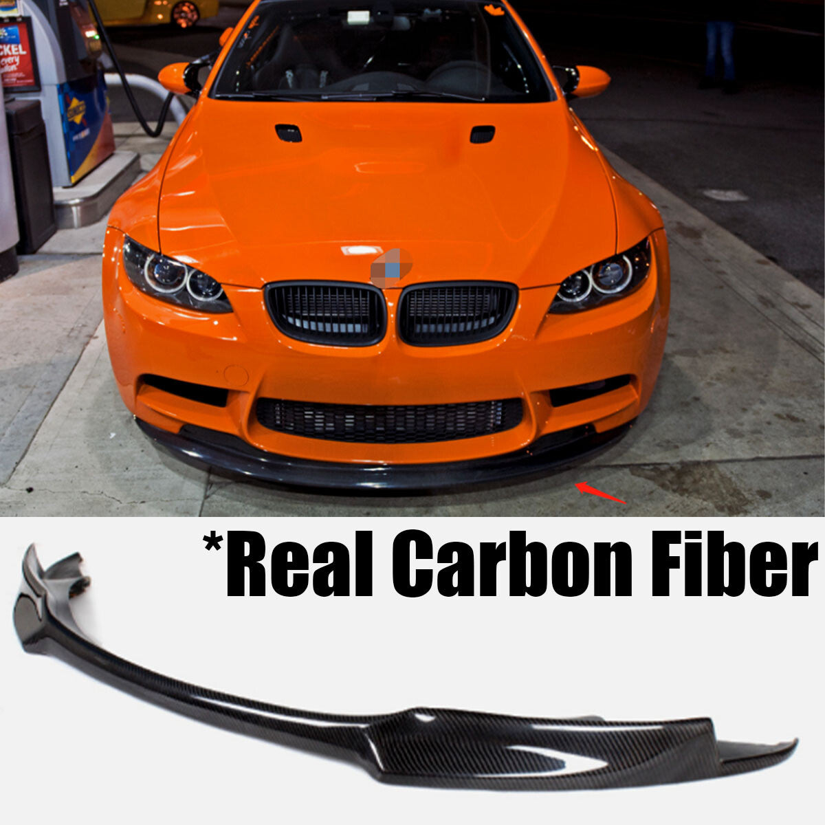 V Style Front Bumper Lip Real Carbon Fiber For 2008-2014 E92 M3 3 n
