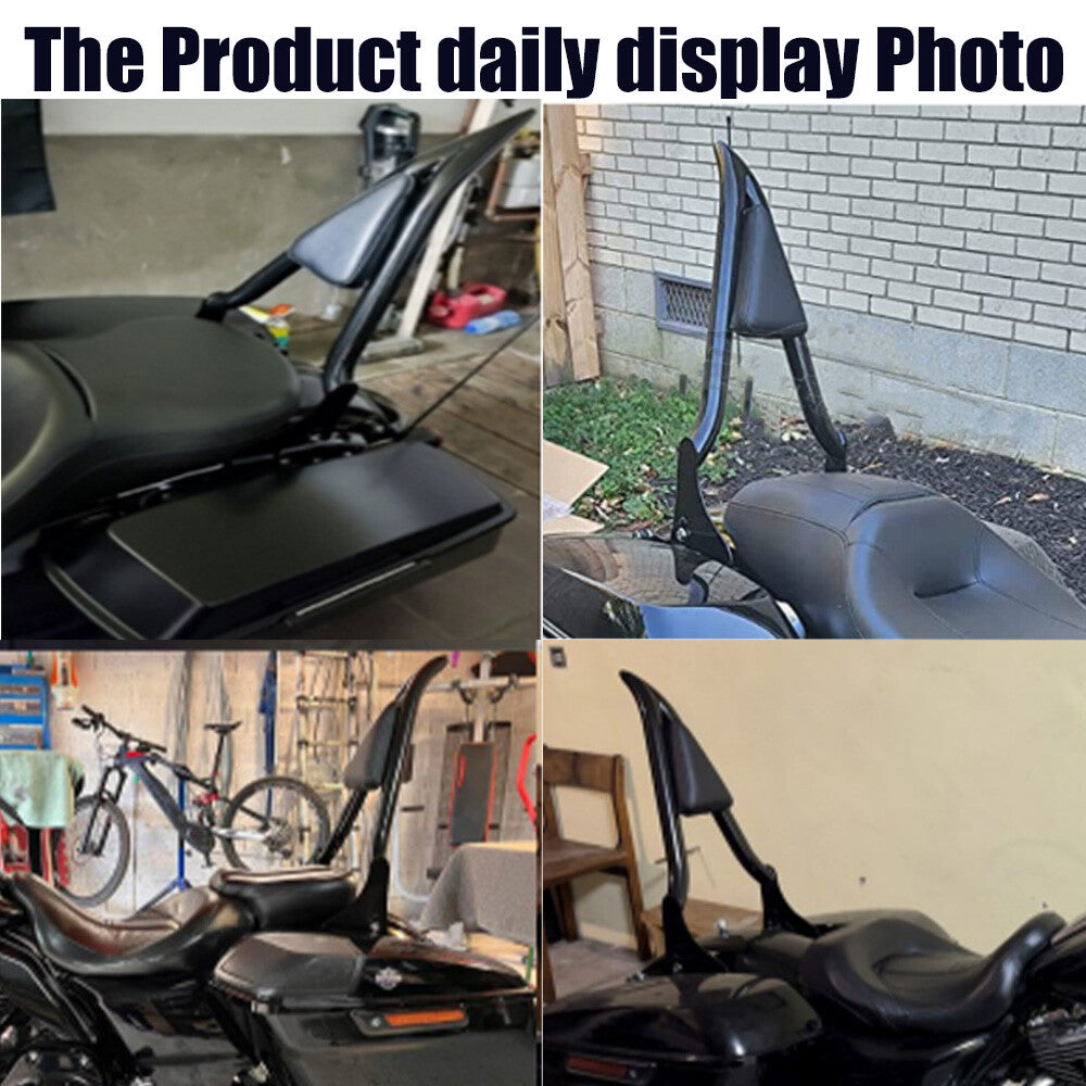 The removable rear passenger for seat bar backrest fits the for Harley Touring 22-inch high.