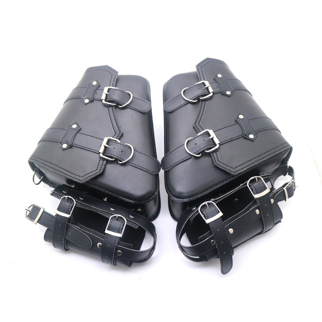 2Pcs PU Leather Black Side Saddlebags With Drink Holder Bag for Harley Sportster Q