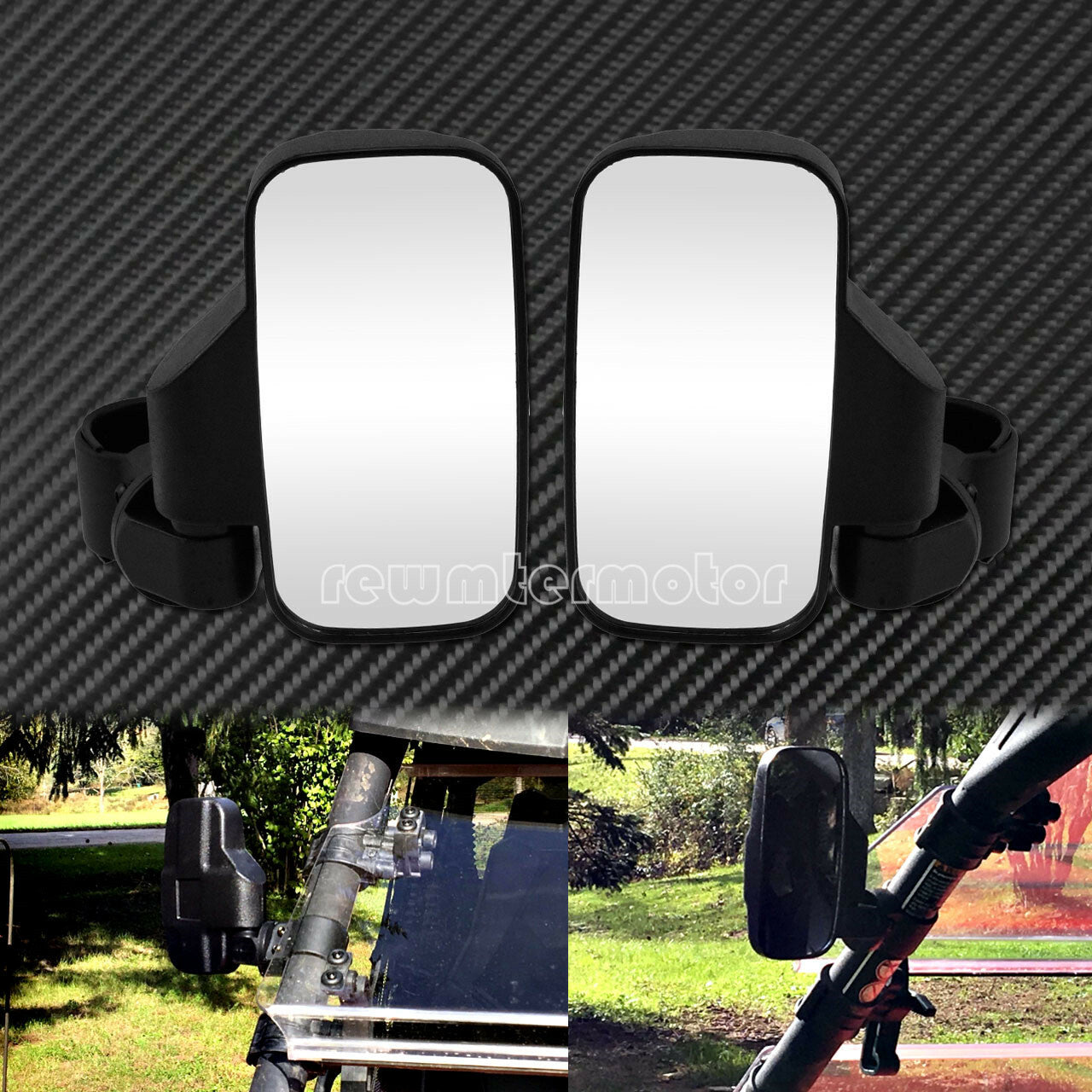 1.75 2 Roll Cage UTV Rear View Mirror Side View High Impact Fit For Arctic Cat