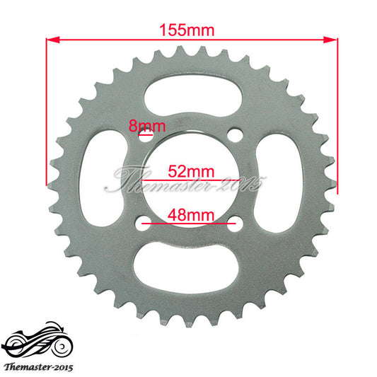 420 Chain Rear Sprocket 37 Tooth 110 125cc ATV Dirt Pit Bike Taotao Buyang Baja Q