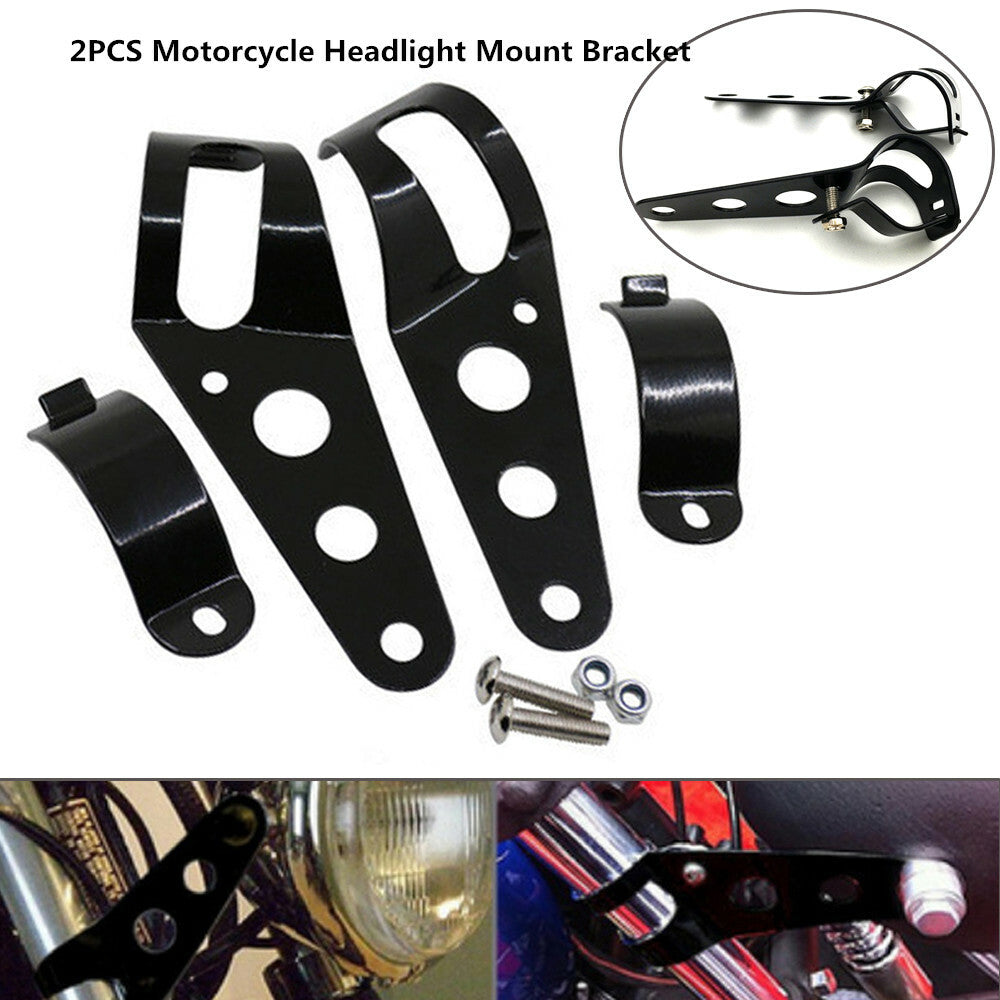 2pcs Motorcycle headlight mounting bracket, 38mm-51mm steel, front fork tube - n