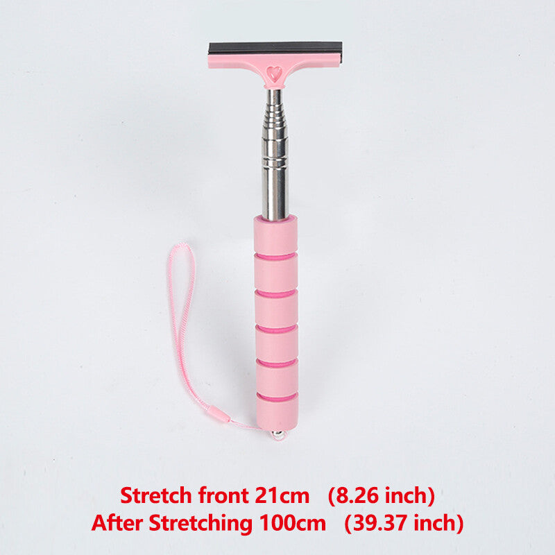 1Pc Telescopic Car Wiper Side Rearview Mirror Squeegee Water Removal Tool Pink Q