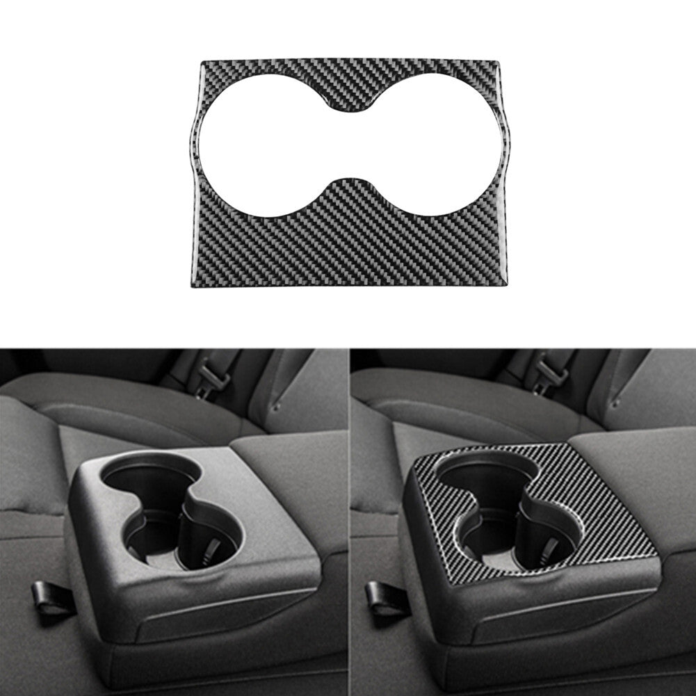 for Dodge Charger 2015-2020 Carbon Fiber Rear Water Cup Holder Cover Trim Type B