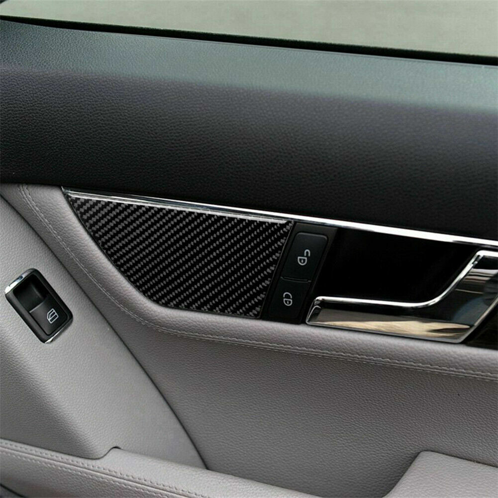 Carbon fiber for seat button panel sticker decoration suitable for Mercedes-Benz C-Class W204