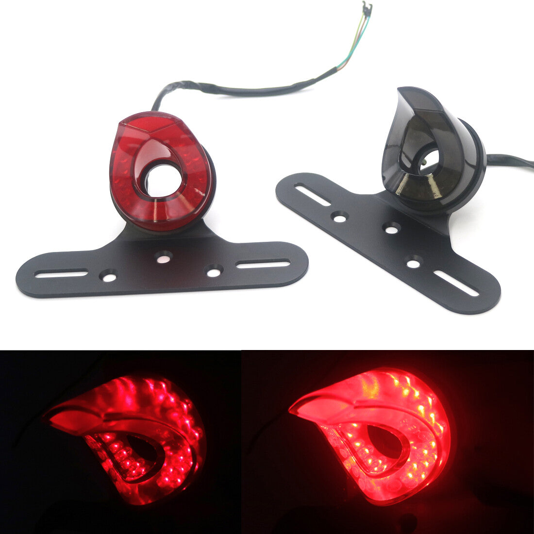 New LED Rear License Tail Brake Light Lamp for Honda Bobber Chopper Cafe Custom Q