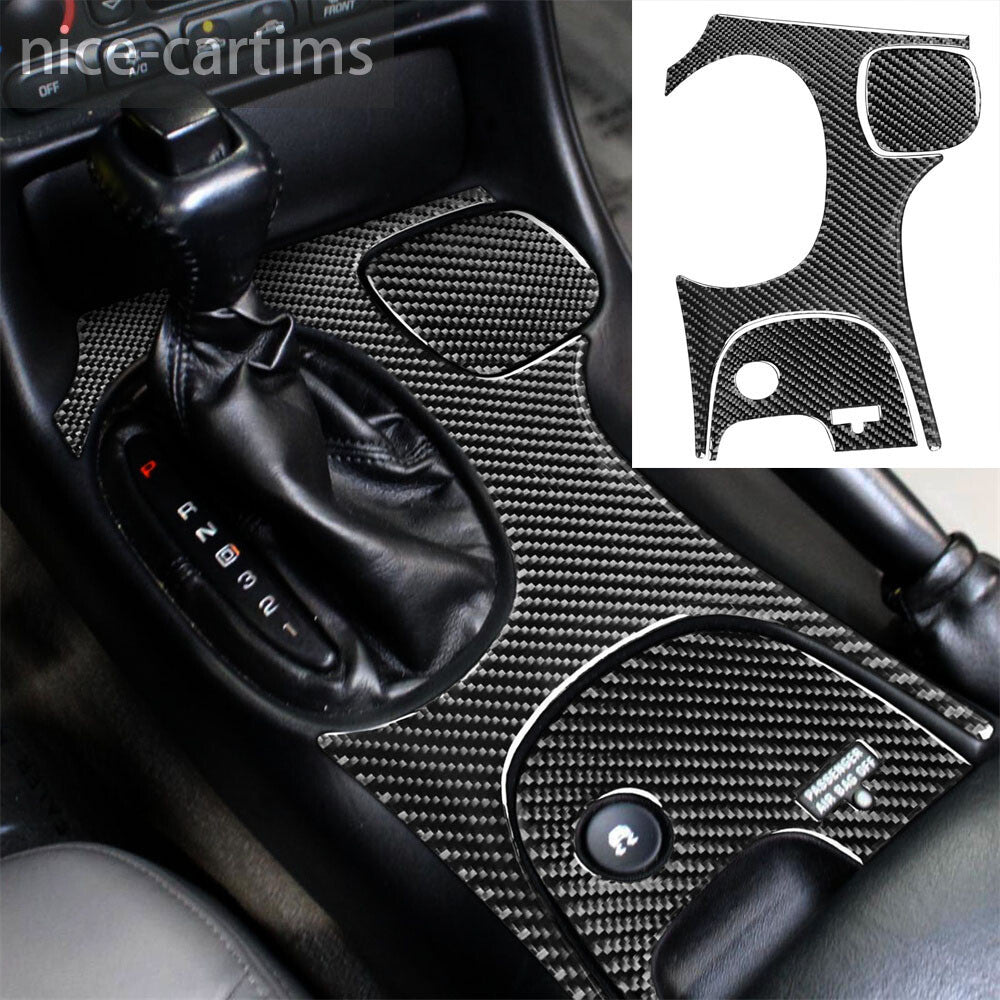3¡ÁCarbon Fiber Console Gear Shift Panel Trim for Chevrolet for Corvette C5 1998-2004