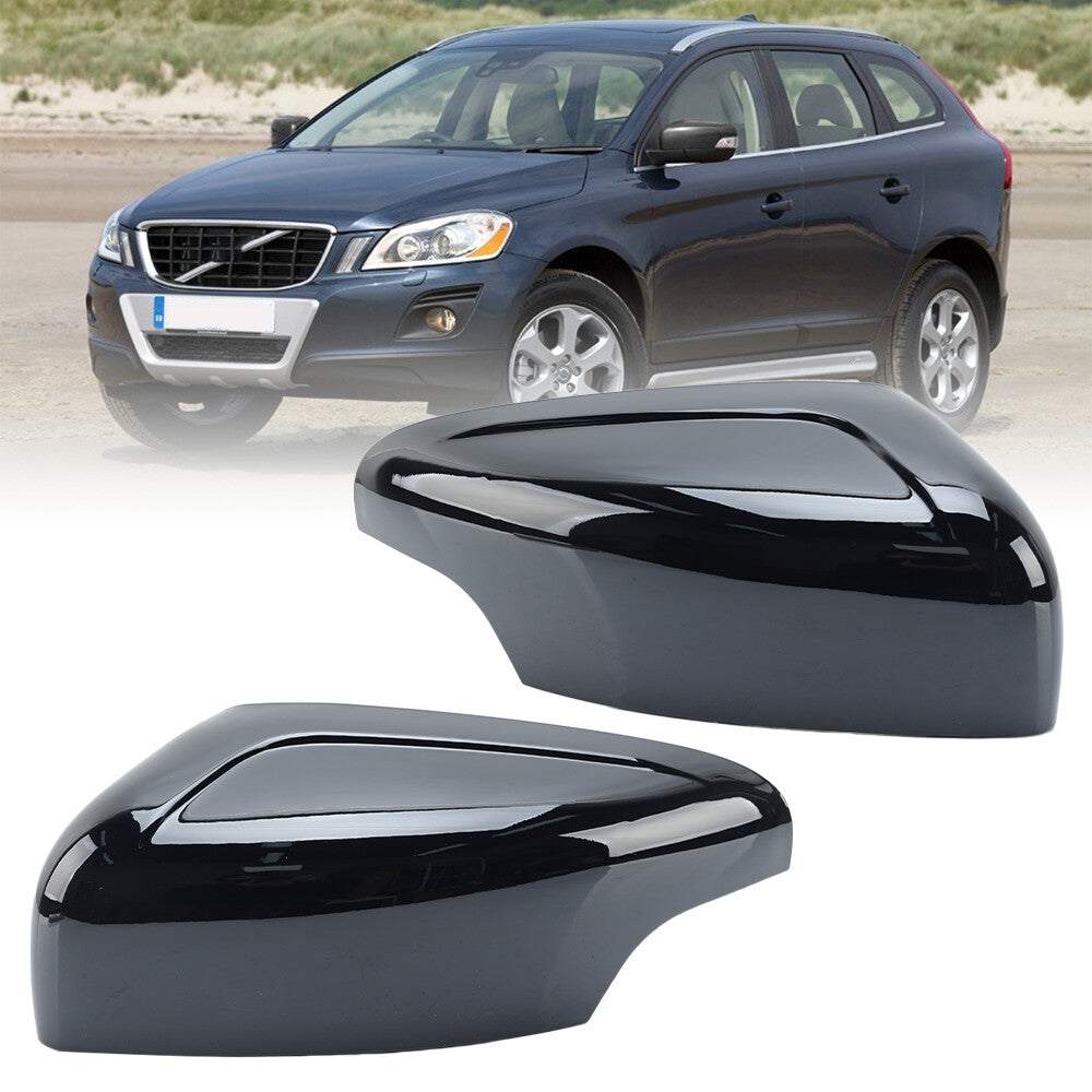 2¡Á F¨¹r for Volvo XC60 10-13 R¨¹ckspiegel Abdeckung Spiegelkappe Links Rechts Schwarz