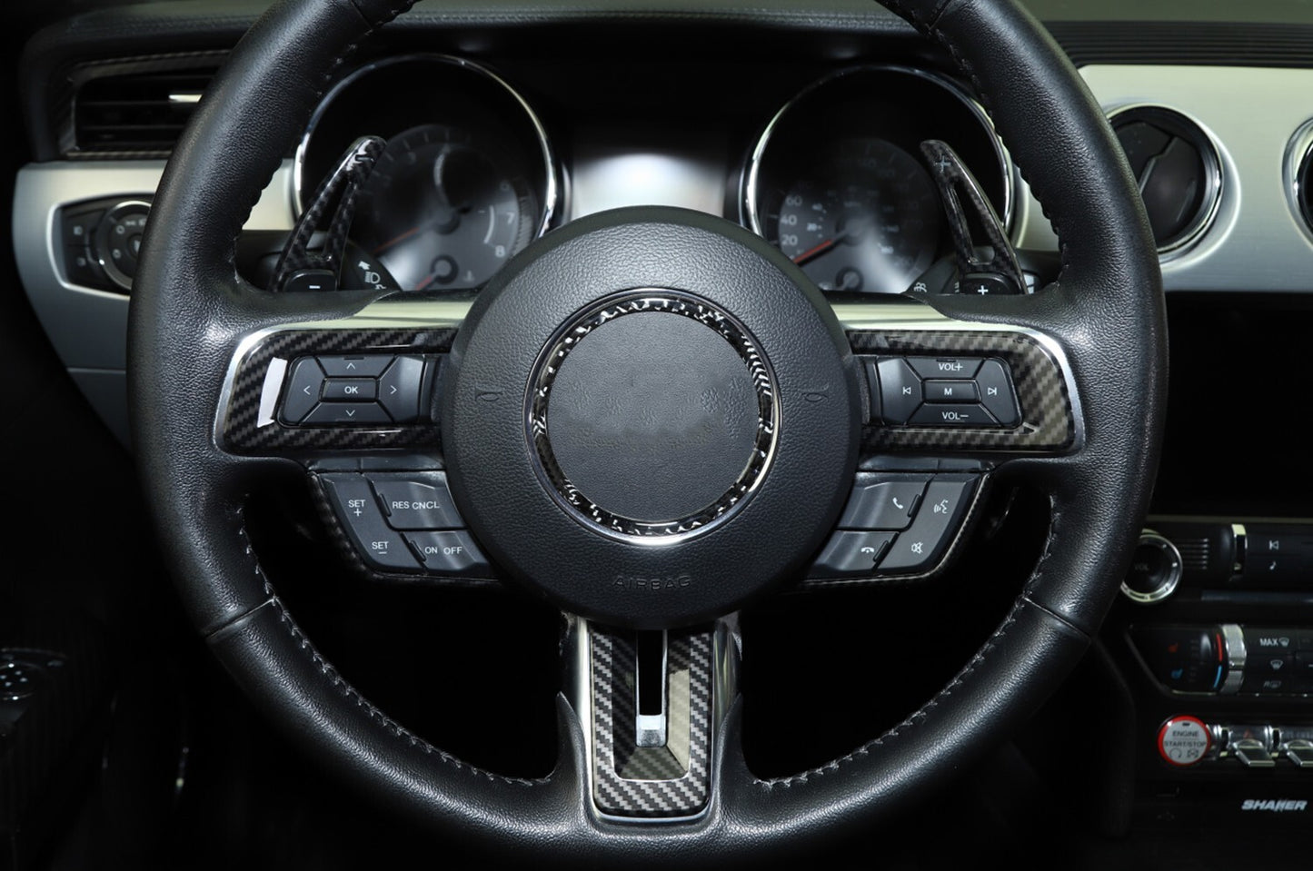 Steering Wheel Cover Bezel Trim Frame  for ford  for Mustang 2015+ Accessories Red