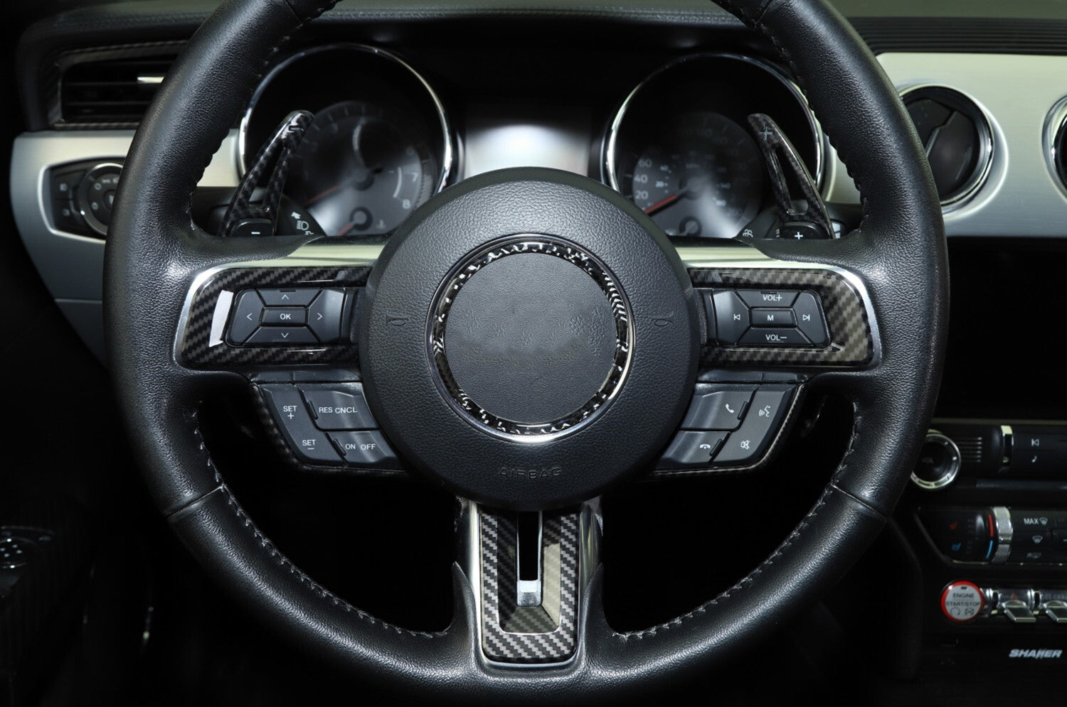 Steering Wheel Cover Bezel Trim Frame  for ford  for Mustang 2015+ Accessories Red