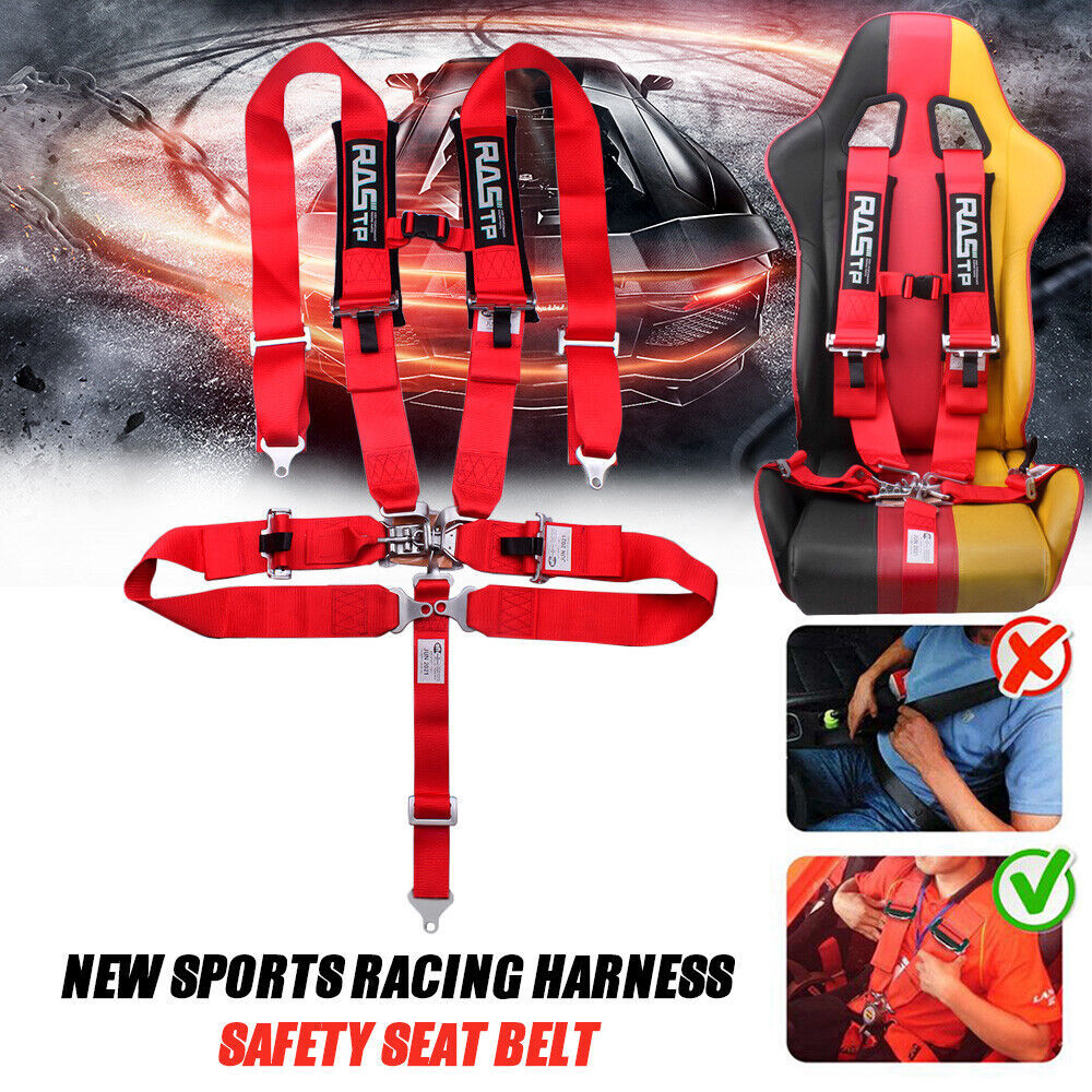 Pair 5 Point Racing Harness for Seat Belt Quick Release 3 Padding ATV UTV Q