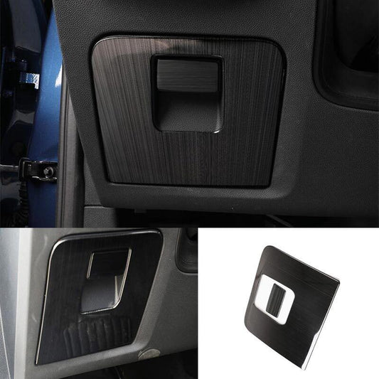 Main Driver Storage Box Handle Cover Trim Black Steel for BMW X3 X4 2018-2021