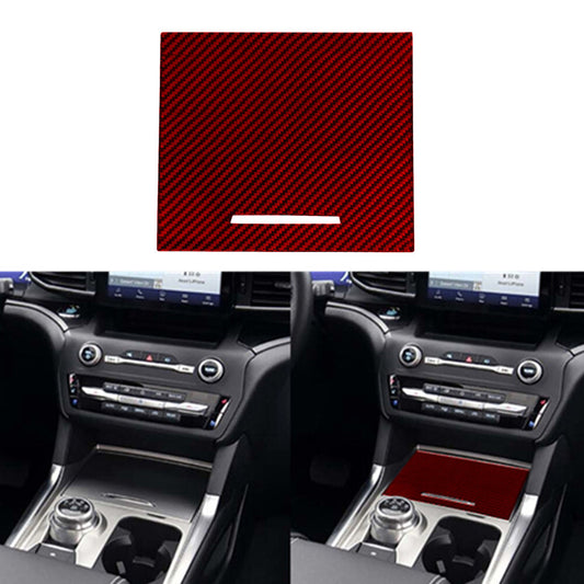 Red Carbon Fiber Center Storage Box Panel Cover Trim for Ford Explorer 2020-2023
