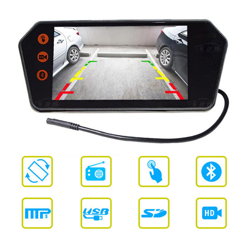 1080P Car 7-inch Touchscreen Rearview Monitor Video Player with FM/USB/TF Bluetooth 12V n