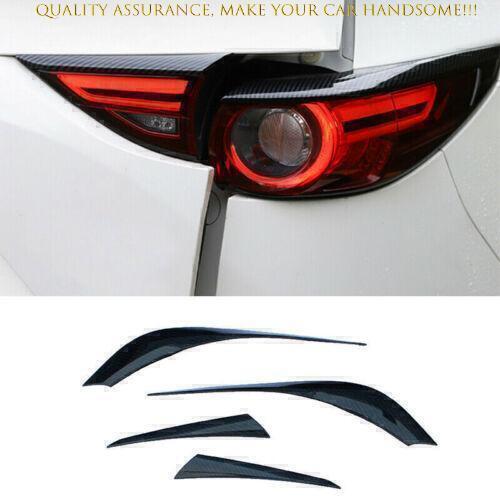 4X for Mazda CX-5 CX5 17-21 Carbon Fiber Rear Tail Light Lamp Eyebrow Strip Trim