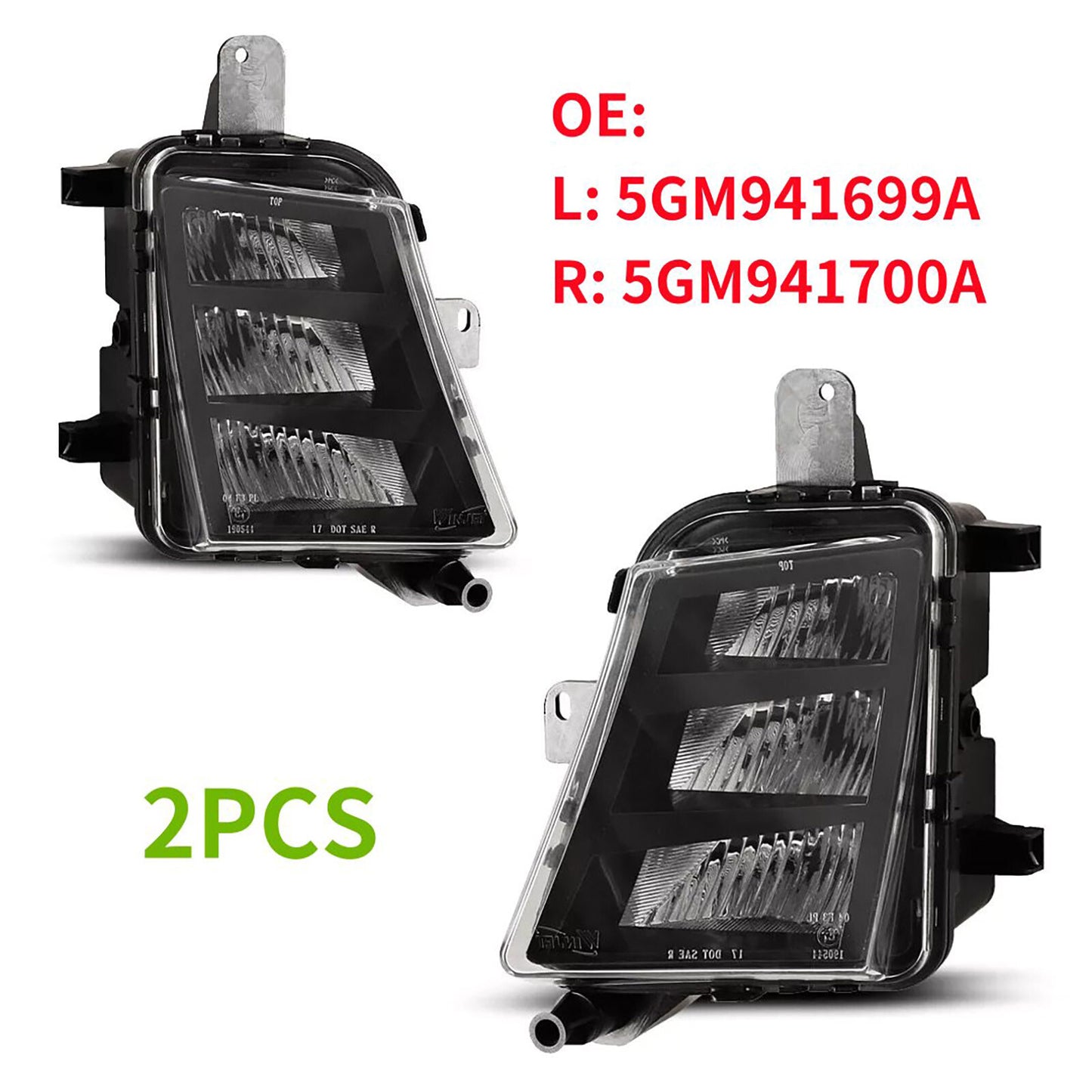 Replacement Fog Lights Bumper Lamps 5GM941699A for Volkswagen for Golf GTI 2014-2017