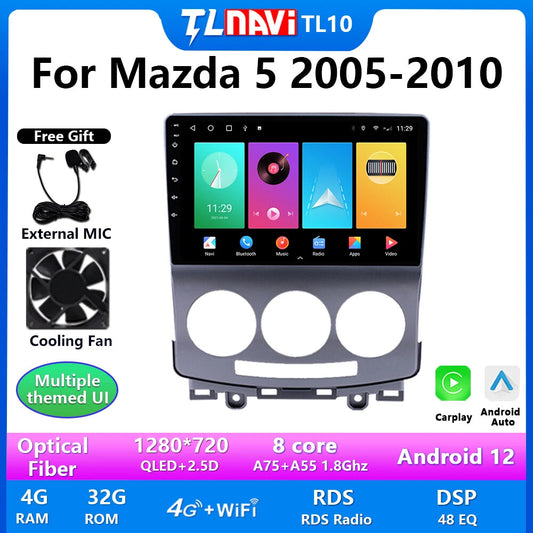 for Mazda 5 2005-2010 Car Radio CarPlay GPS Navigation Auto Video Player Screen
