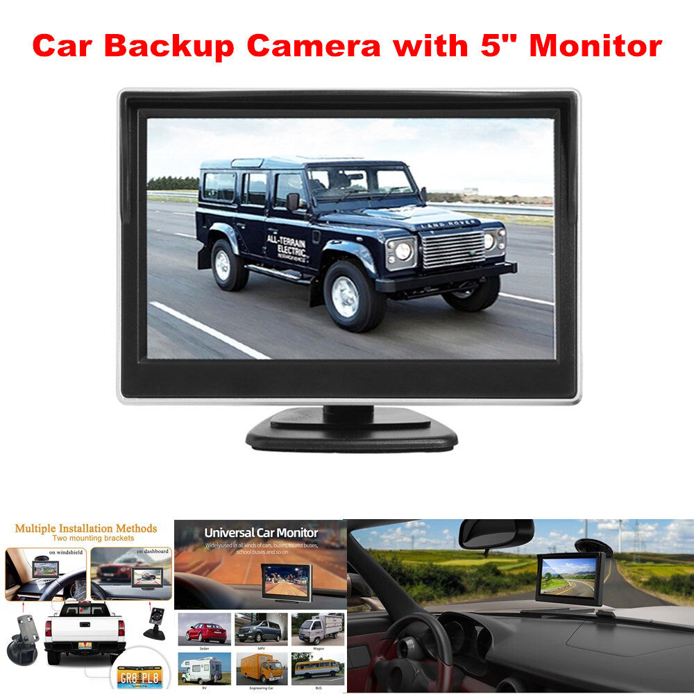 Rearview night vision camera for cars with 5 TFT LCD and wireless monitoring kit - n
