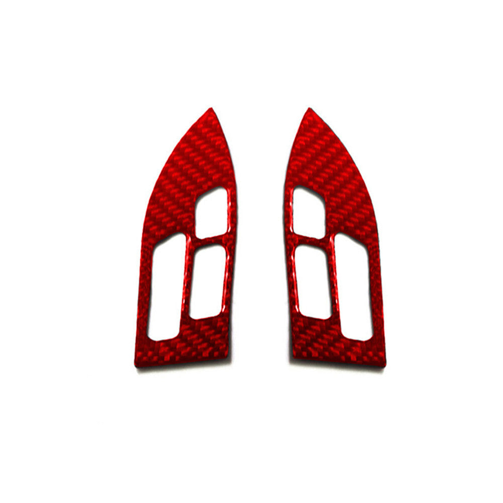Red Carbon Fiber Steering Wheel Button Trim Cover for Honda Accord Sedan 2003-07