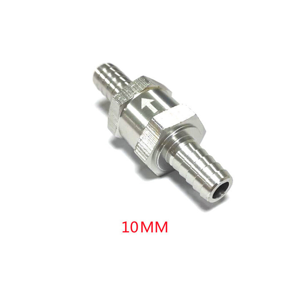 For Gas or Diesel fuel 10mm Silver 1x One way Check valve Non Return Inline
