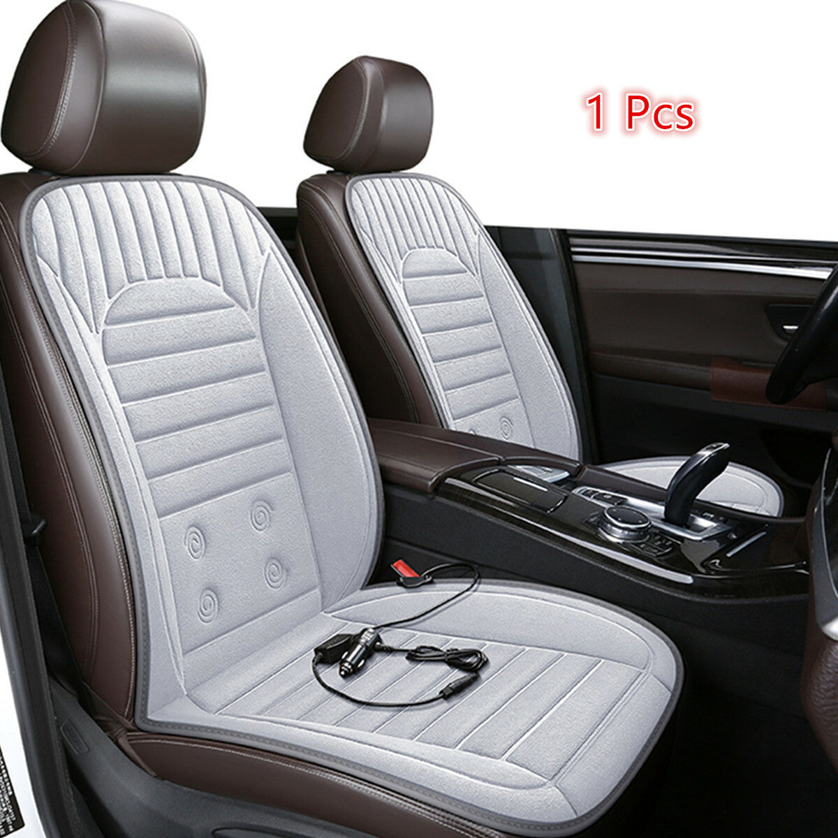 Fast Heating Car for Seat Heated Cushion Plush Cover Anti-slip W/Temp Adjust Switch Q