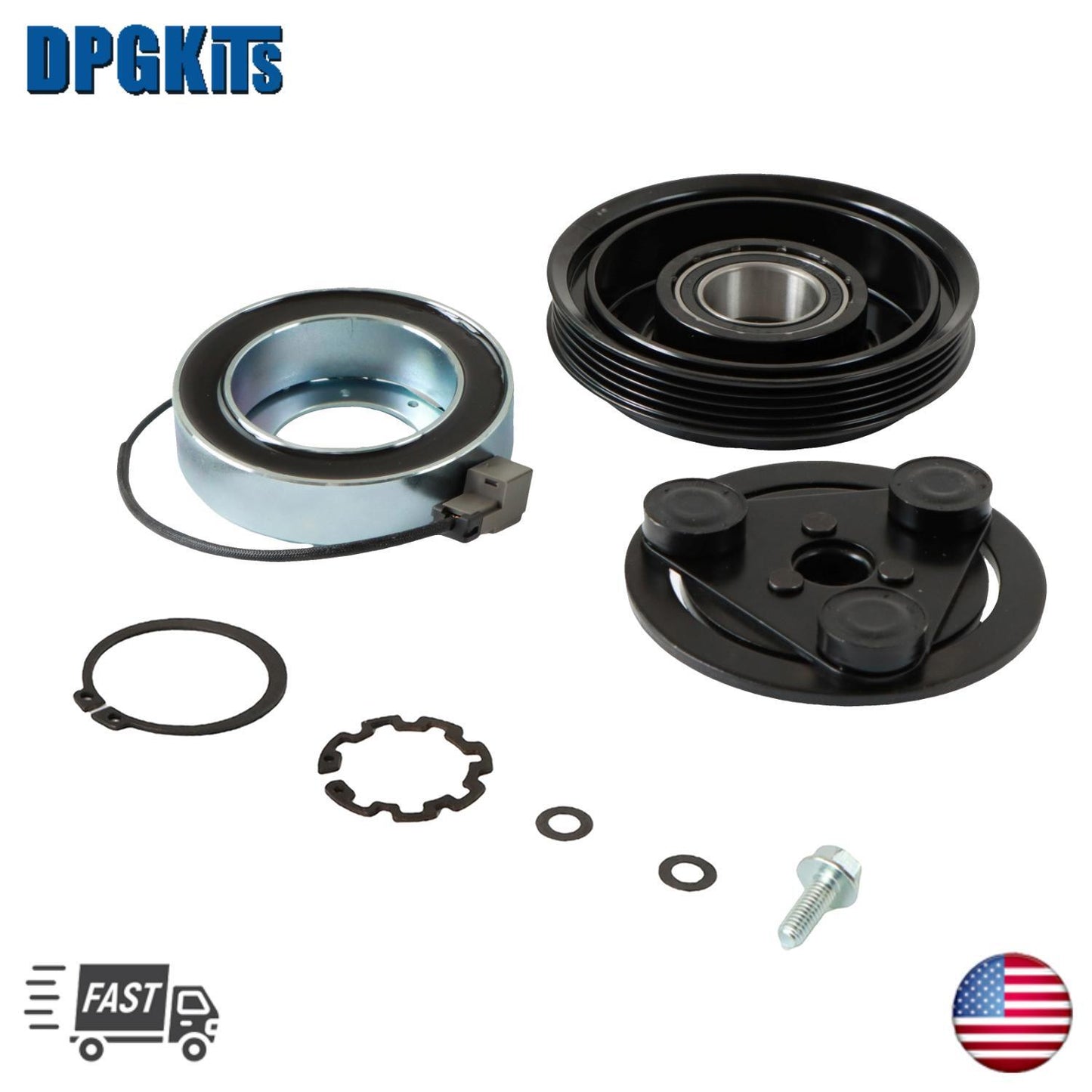 Pulley Coil Plate A/C Compressor Clutch Kit For 2002-2007 for Subaru Impreza 2.5L H4