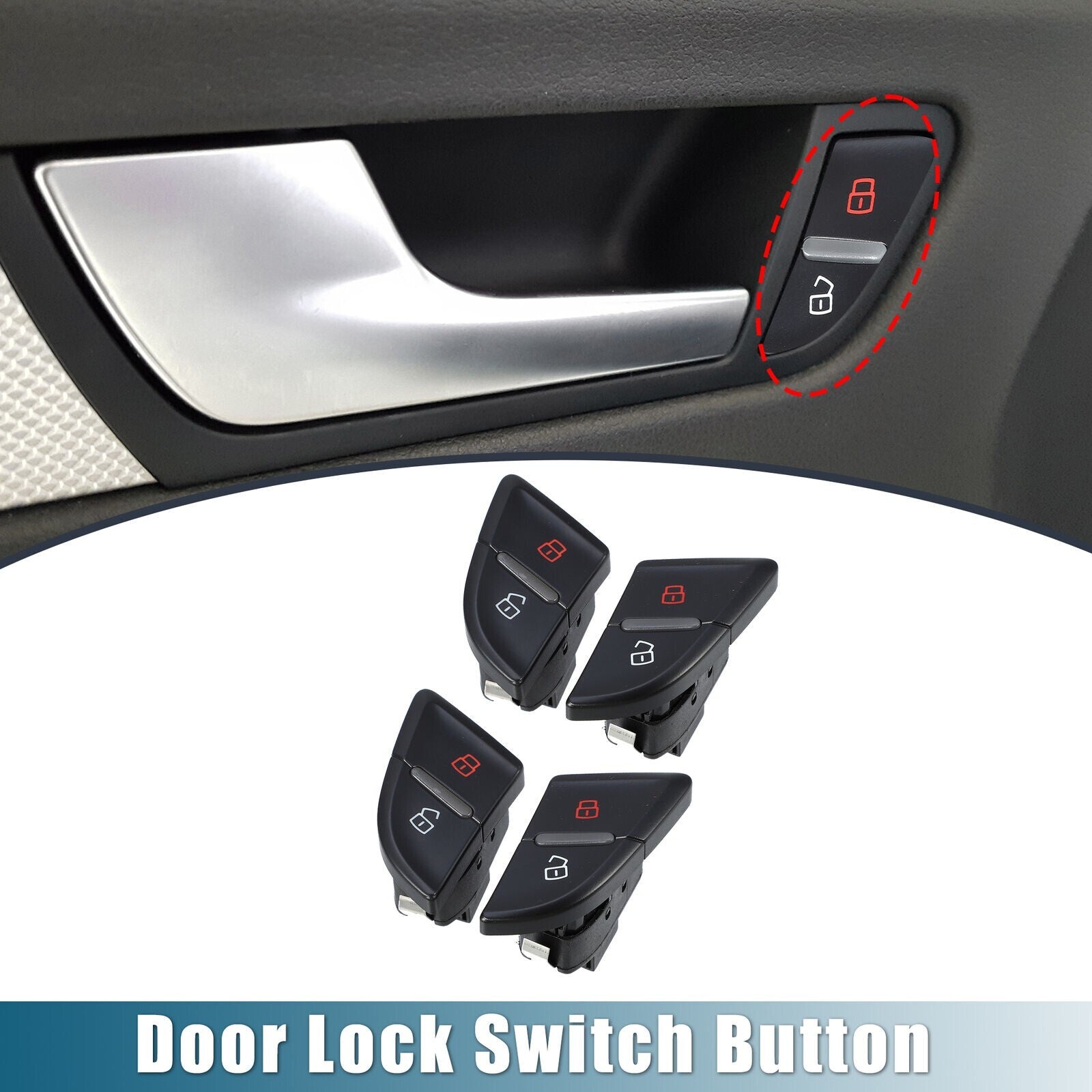 8K1962107A 8K1962108A 2 Dual Car Front and Rear Central Door Lock Switches for Audi
