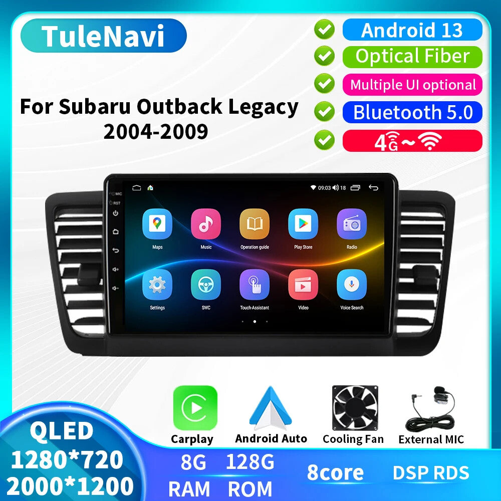 for Subaru Outback Legacy 2004-2009 Android Carplay Car Stereo Radio GPS Player