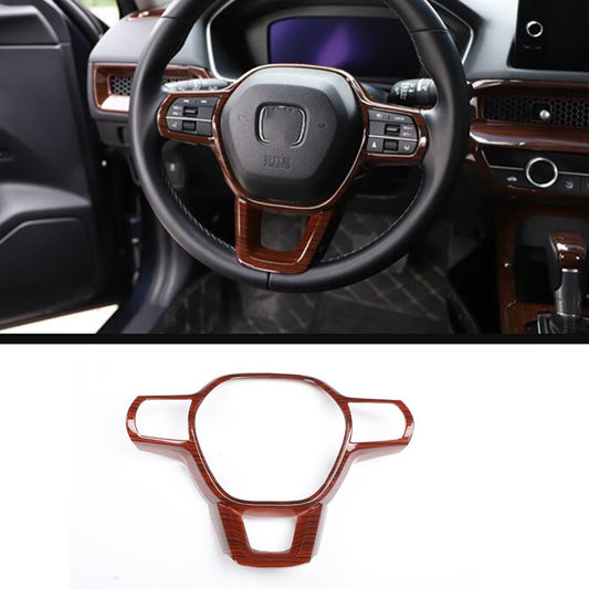 ABS Wood Grain Steering Wheel Panel Frame Cover Trim for Honda for CIVIC 2022-2024 B n