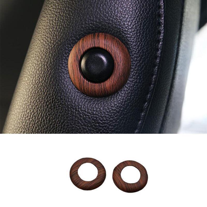 for Seat Headrest Button Ring Cover Trim for Ford Explorer 2011-19 Steel Wood Grain