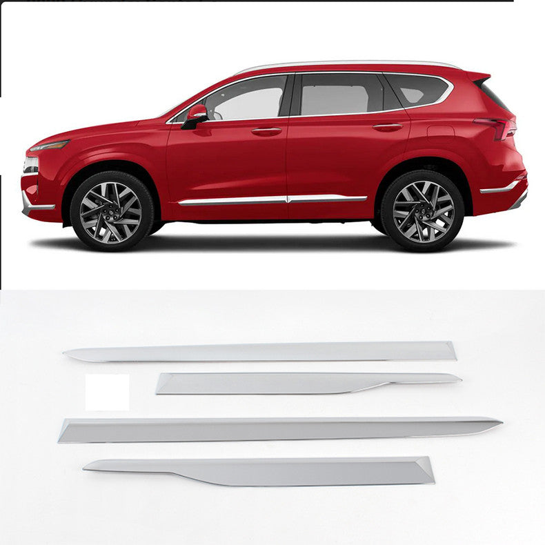 for Hyundai Santa Fe 2019-2022 Chrome Car Body Side Door Molding Line Cover Trim