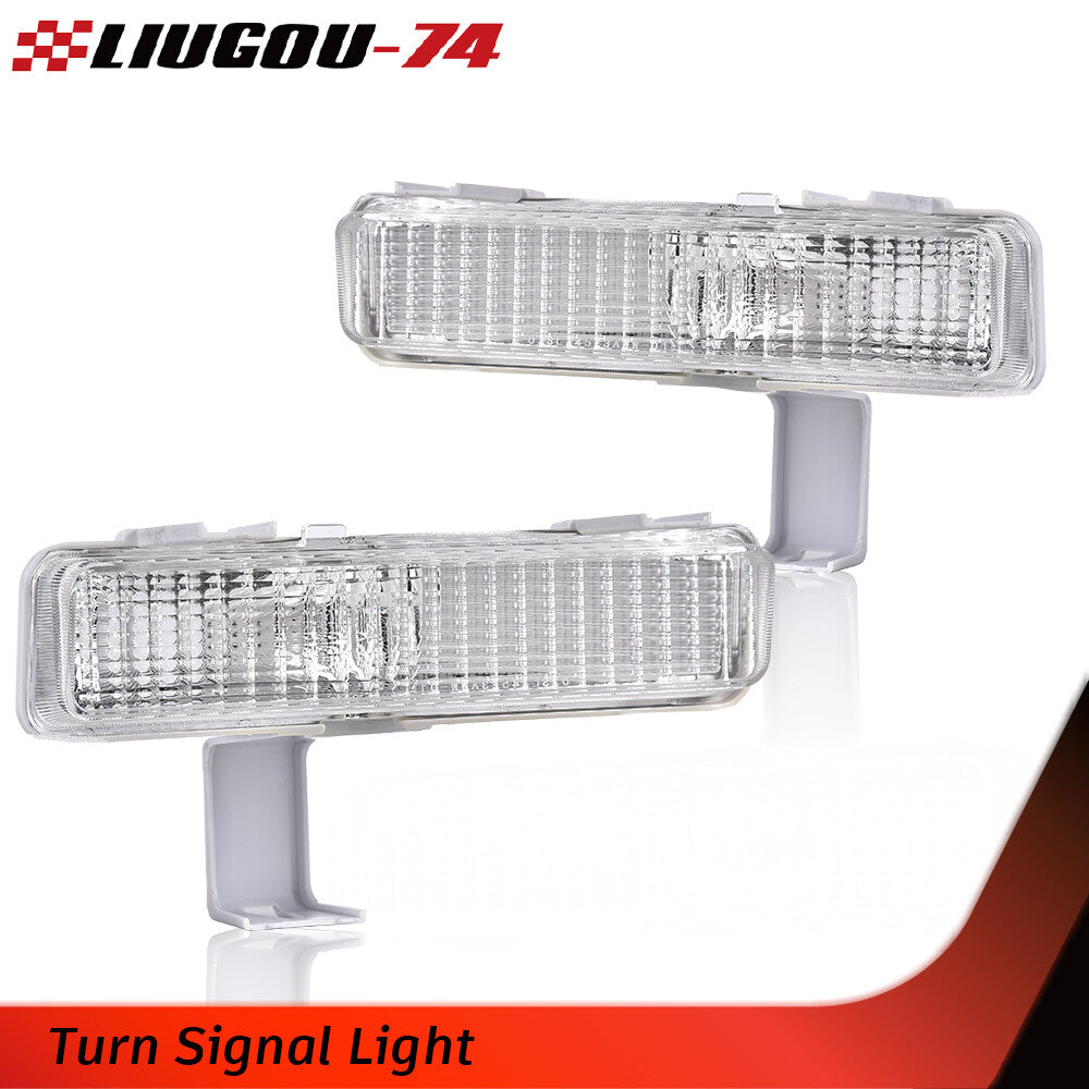 Bumper Turn Signal Lights Fit 1980-90 for Caprice Plastic Lens LH & RH- v