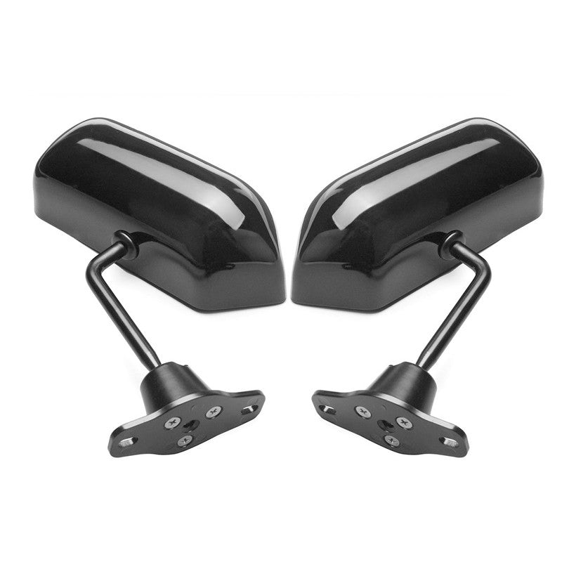 2-Piece Universal F1 Style Rearview Mirror Side Mirror Convex Glass Black Well n
