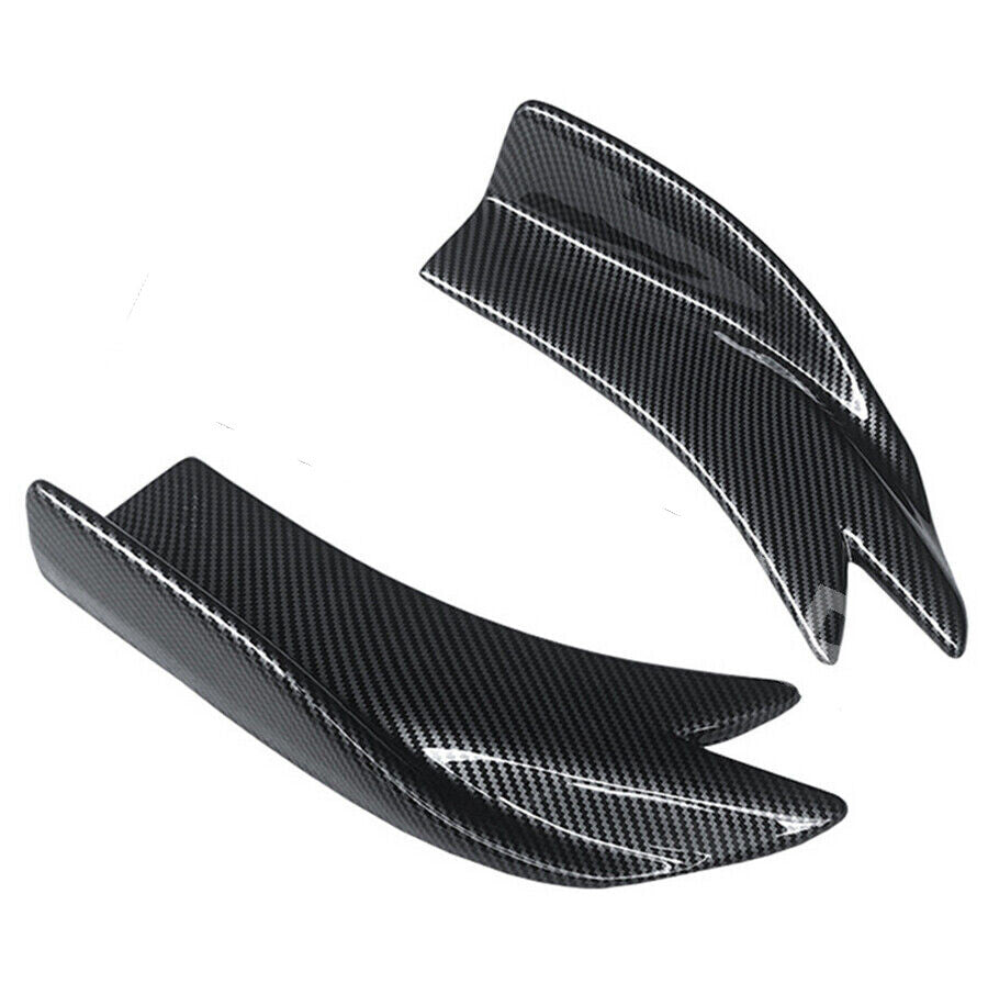 Car Bumper Fin Canard Splitter Diffuser Valence Spoiler Lip Carbon Fiber Look Q