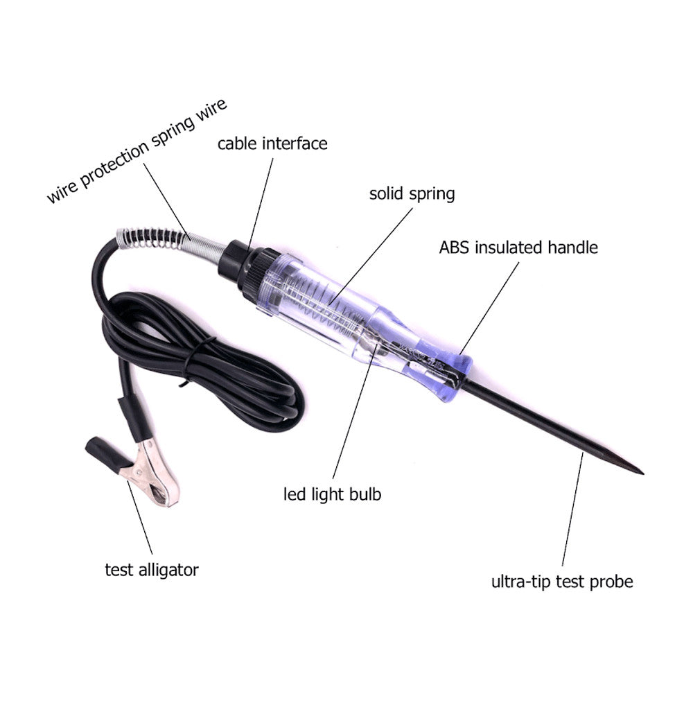 Test Light Car Circuit Tester Probe 12V 6V DC Voltage Continuity Tester Car US.