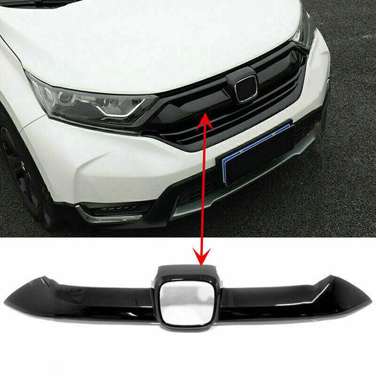 for Honda CRV CR-V 2017-2022 Gloss Black ABS Front Grille Cover Moulding Trim 1x