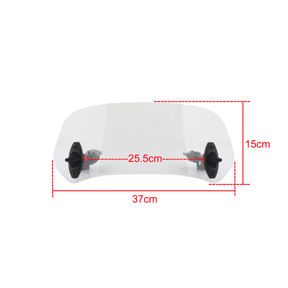 US Clear Motorcycle Motorbike Adjustable Clip On Windshield Extension Spoiler Q