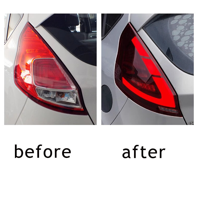 1 pair of LED taillights, 2014-2019 for Ford Fiesta hatchback, LED tubes with red lenses