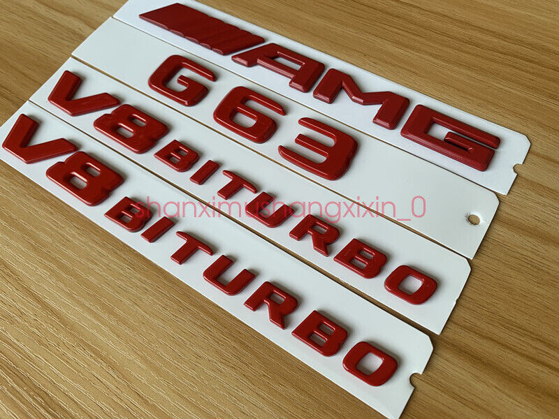 Glossy Red G63 AMG V8 BITURBO Badge Sticker Set for G63 463