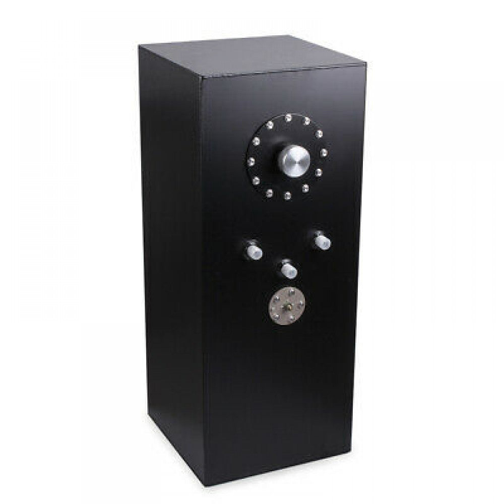 Racing Black Fuel Cell Gas Tank+Cap+Level Sender Aluminum Top Feed Q