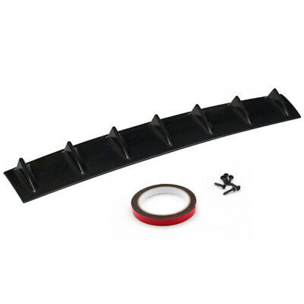 Shark Fin Universal Rear Bumper Lip Diffuser 7 Fin Gloss Black/Carbon Fiber 33 Q
