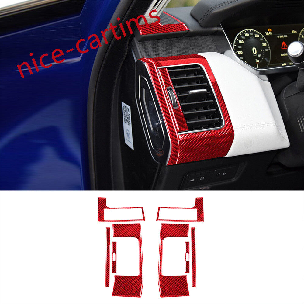 Red Carbon Fiber Dashboard Air Vent Outlet Trim For LR for Range Rover Sport 2014-17