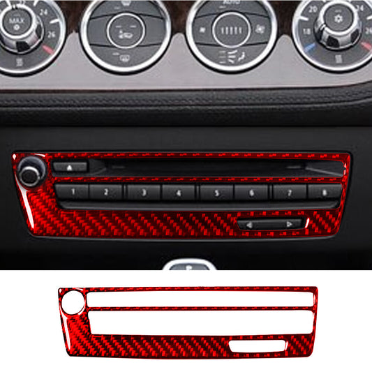Red carbon fiber CD player interior protective cover for BMW Z4 E89 2009-16