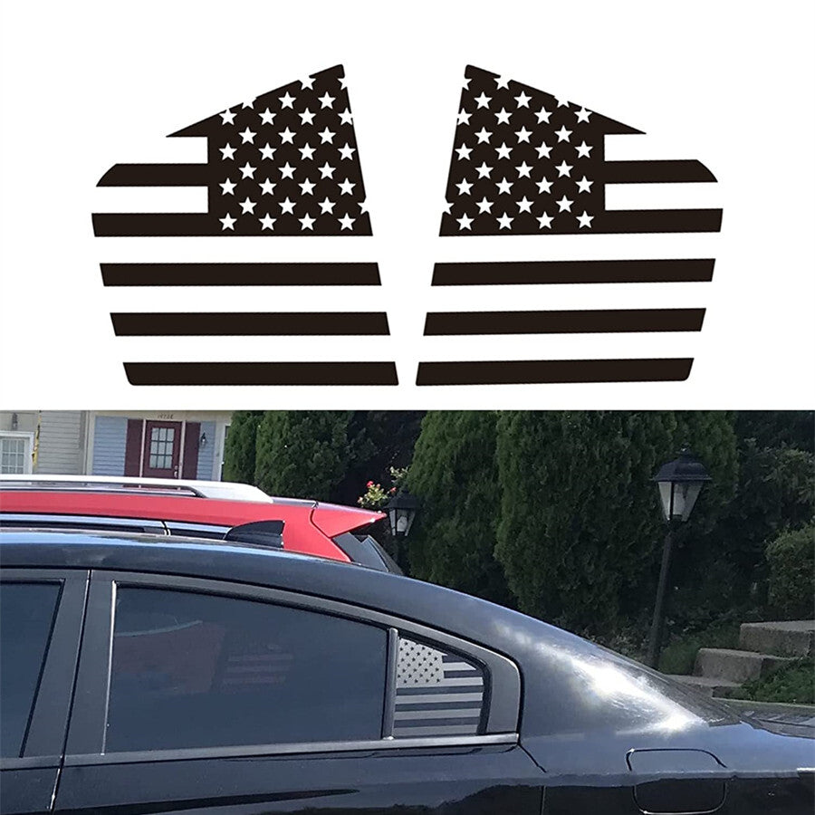 For 2011-2022 for Dodge for Charger Pre-Cut Quarter Window American Flag Decals Stickers